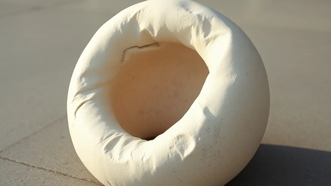 Un objet en forme de balle en mouvement.