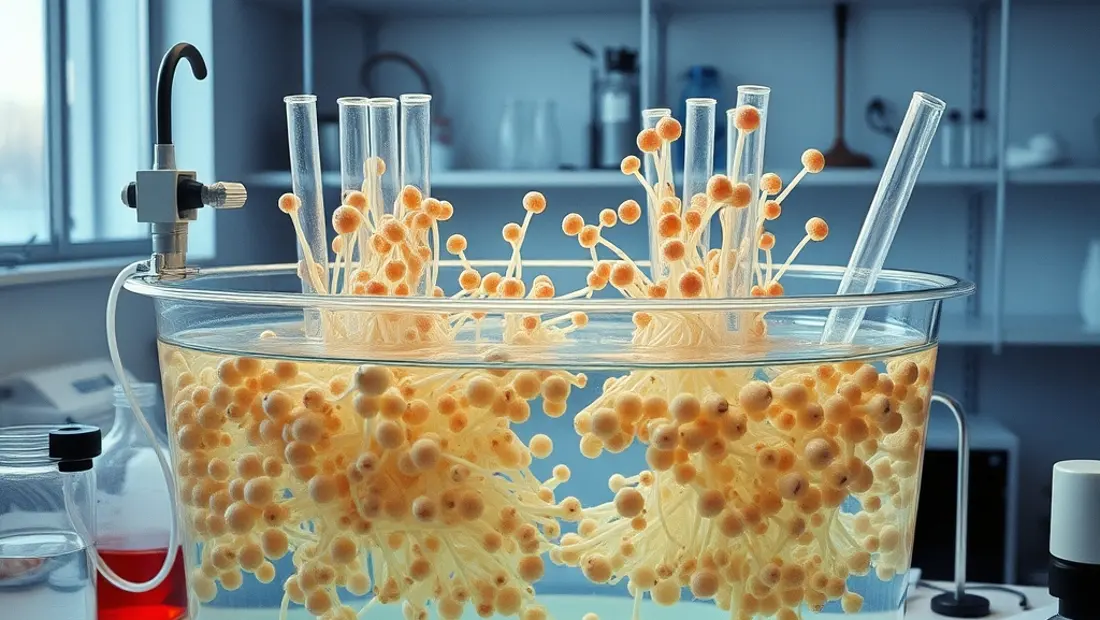 Bactéries en croissance dans une baignoire.