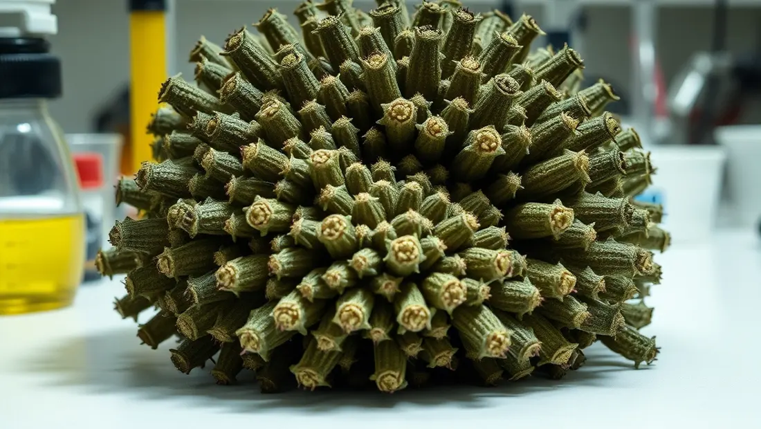 Colony de Physarum polycephalum dans un laboratoire.