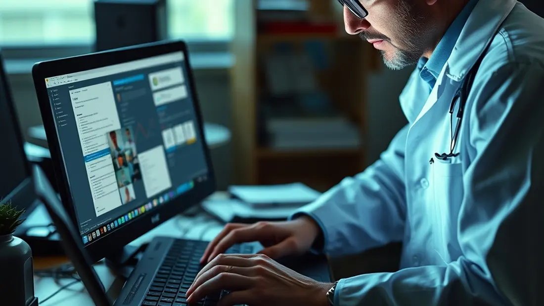 Un chercheur en train de travailler sur un ordinateur