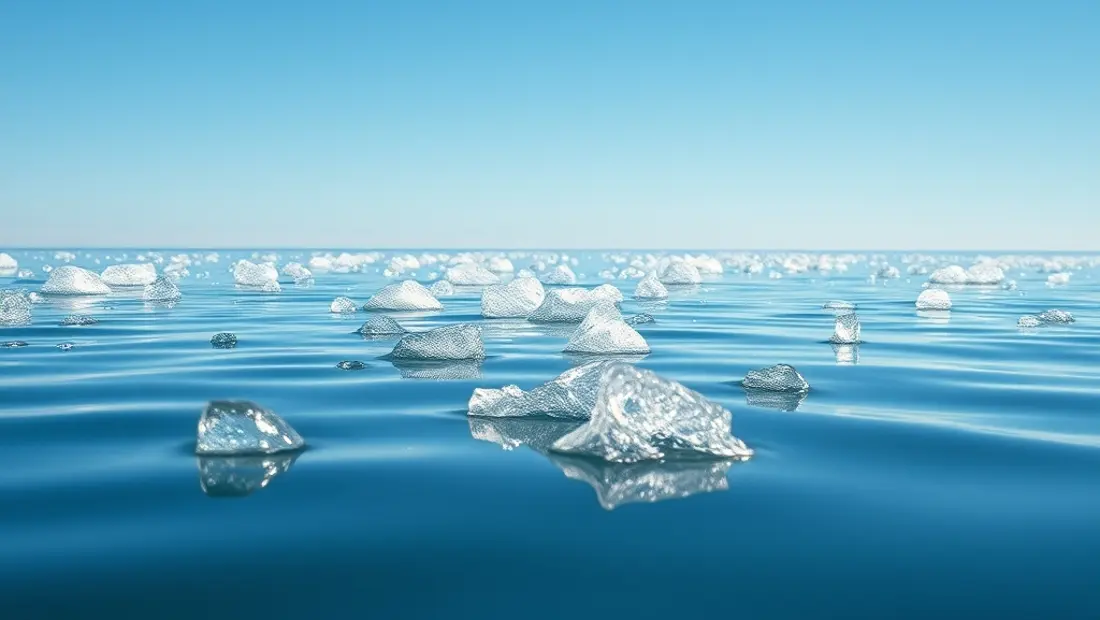 Un lac avec des bulles d'air sur la surface de l'eau.