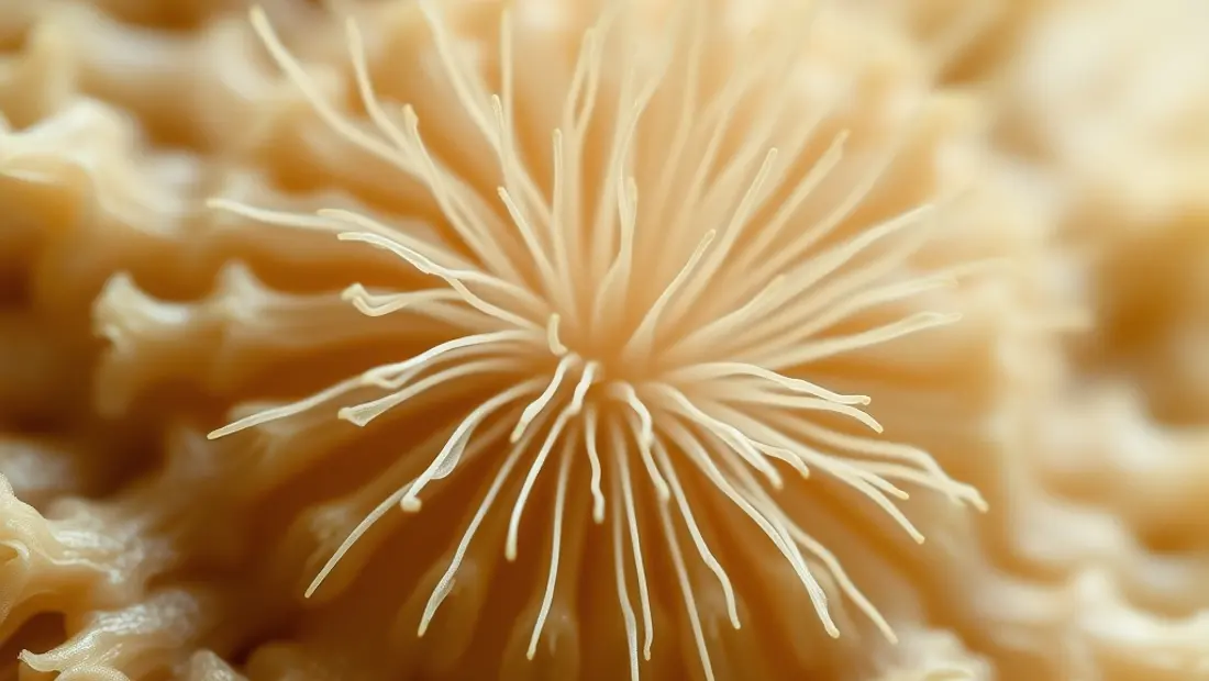 Détail du mycélium de Physarum polycephalum