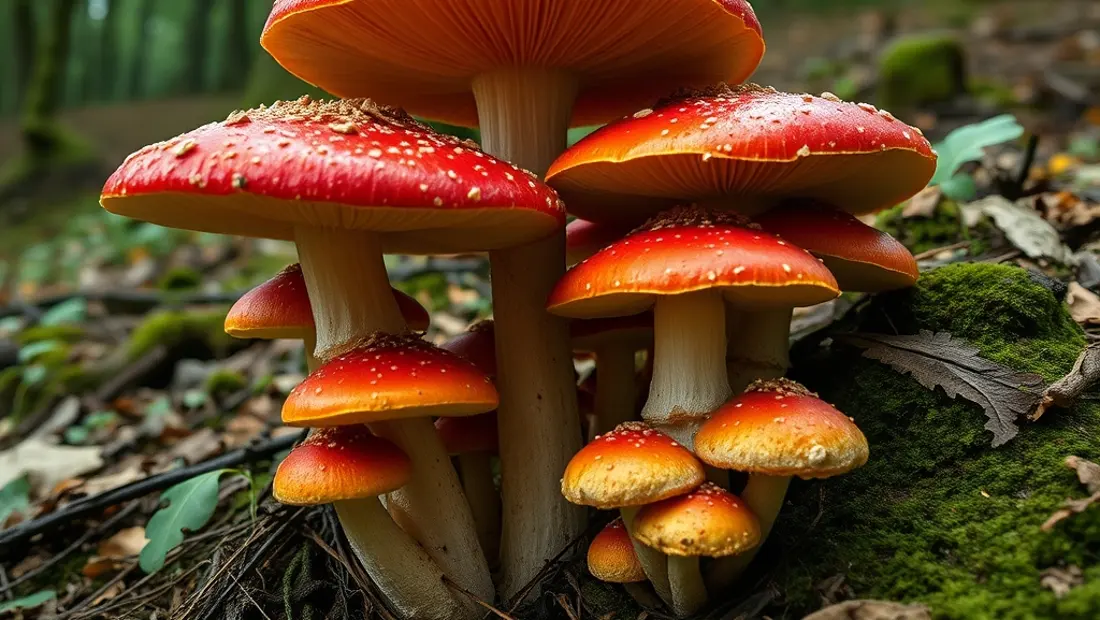 Champignons myxomycètes dans la nature