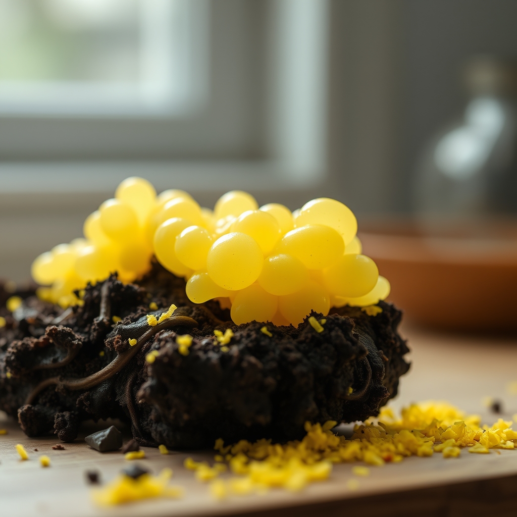 Substrat et alimentation · Culture du blob en maison