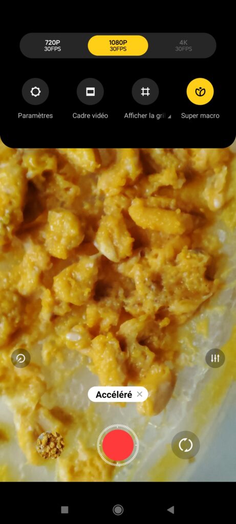 Activer le mode Super macro depuis l'application photo Androïd